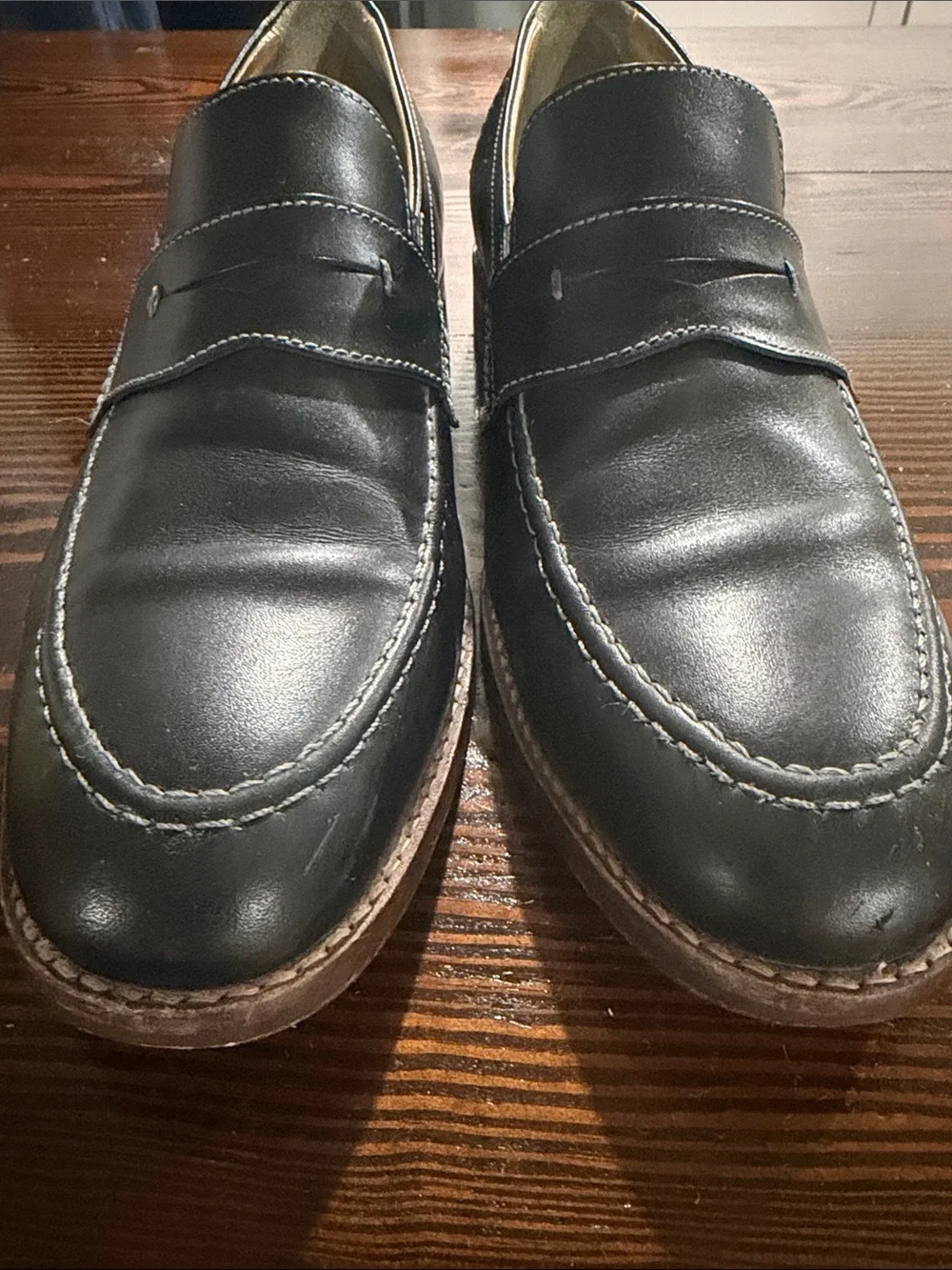 Johnston & Murphy Black Leather Penny Loafers size 9.5